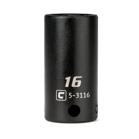 Capri Tools 3/8 in. Drive 16 mm Semi-Deep Impact Socket CP53116